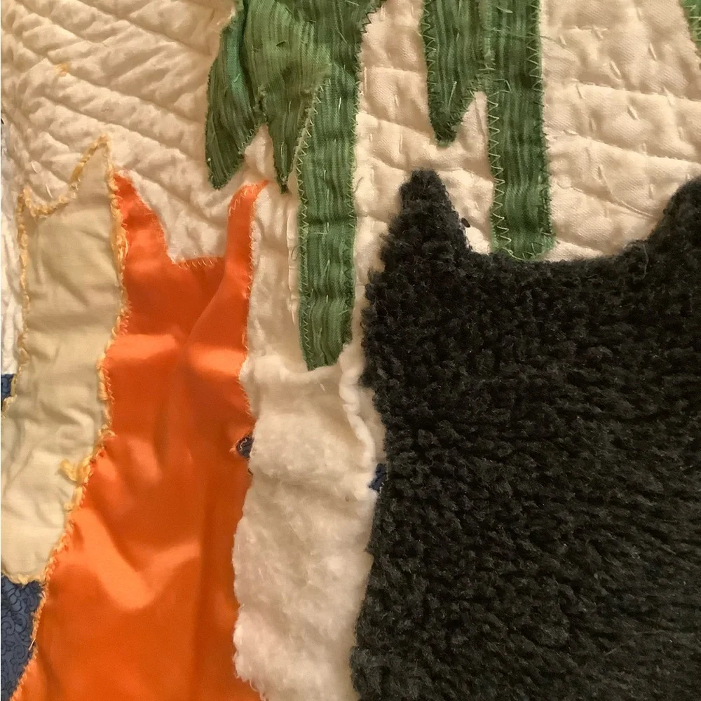 Unique handmade cat, kitties, wall hanging. Hand sewn. Perfect for the cat lover